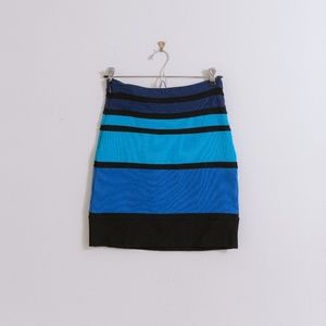Blue High Waisted Mini Skirt-Express